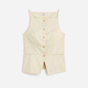 NWT Madewell Square-Neck Vest in Drapey Twill - Size 6